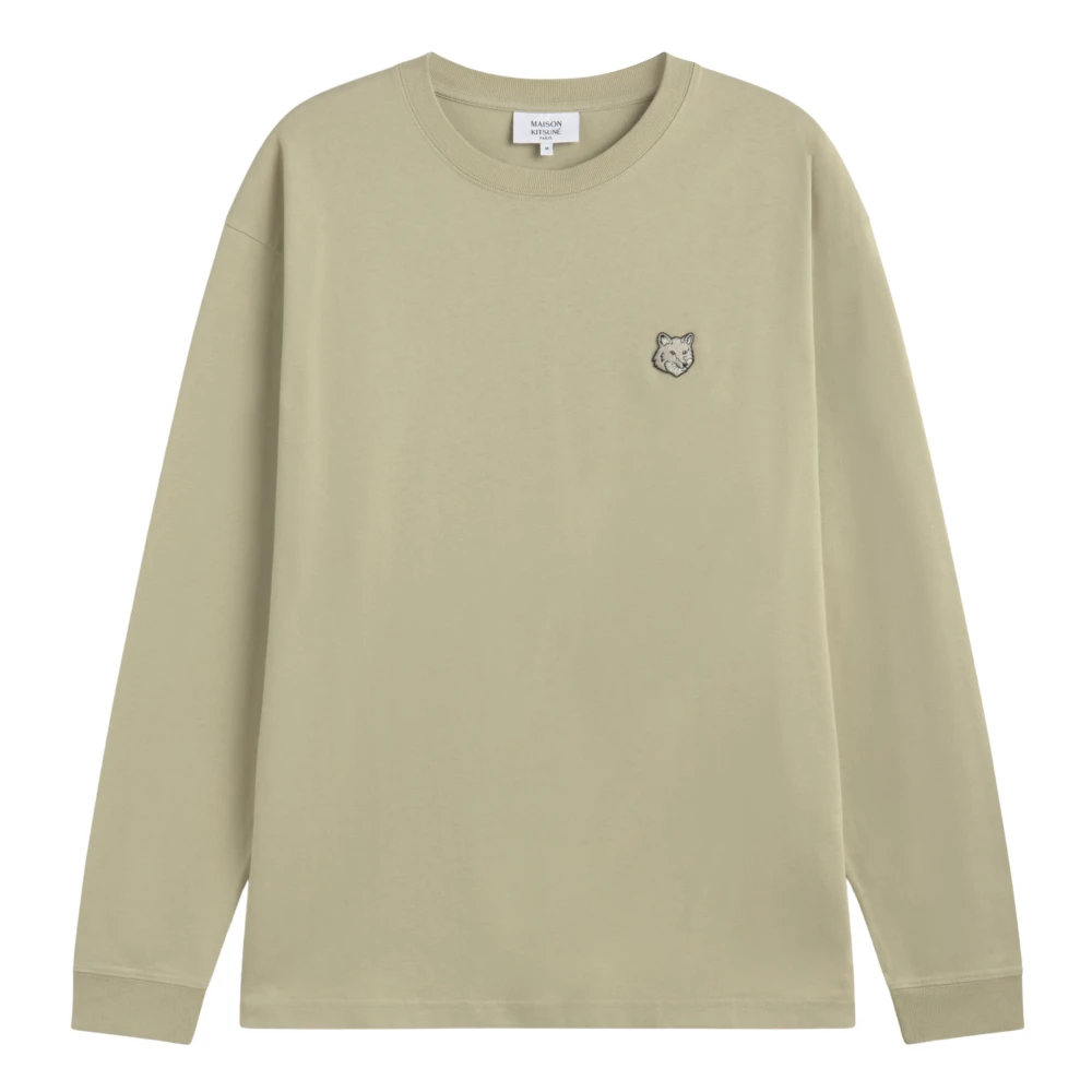 Maison Kitsuné Vossenkop lange mouwen T-shirt Beige Heren