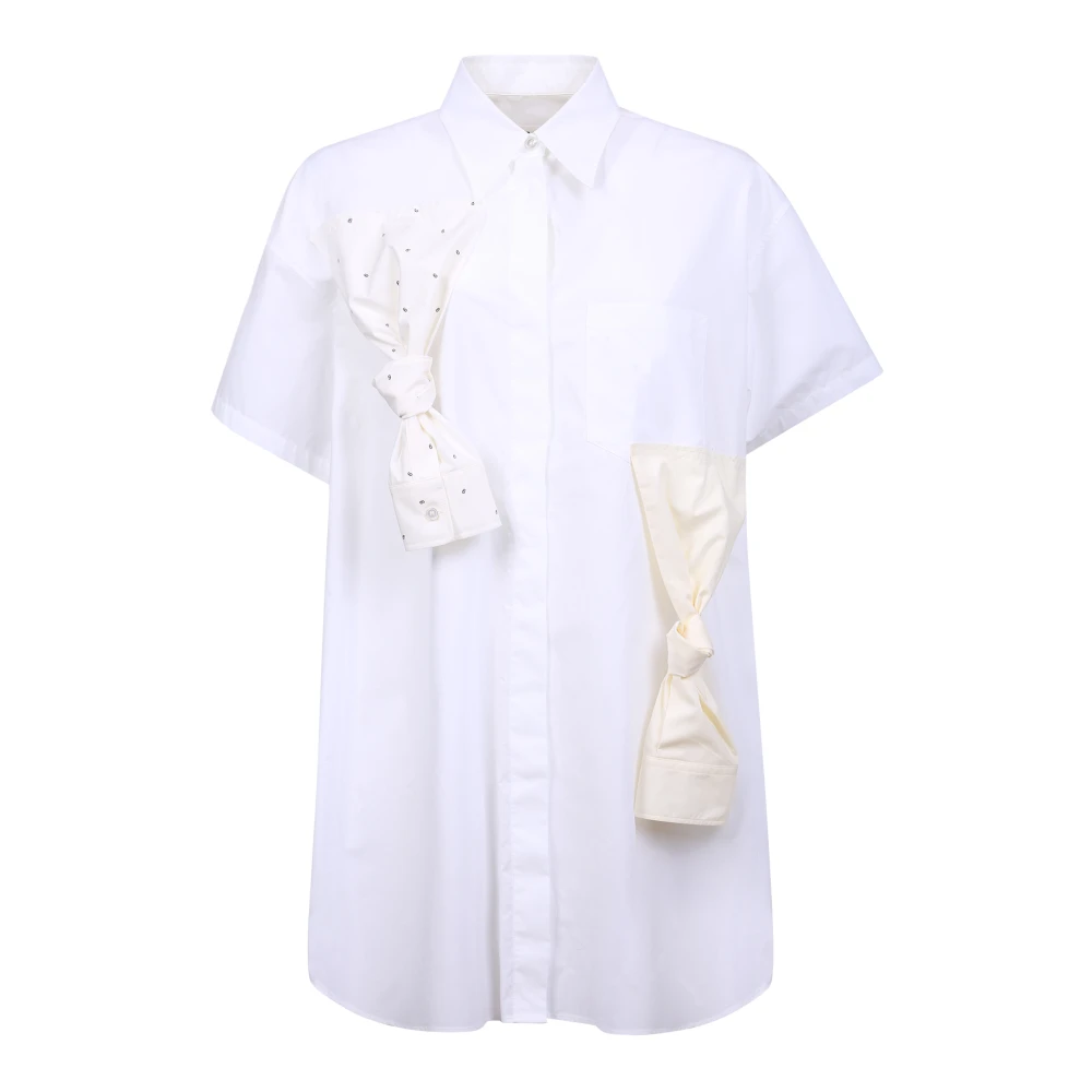 MM6 Maison Margiela Witte Deconstructed Shirt Dress White Dames