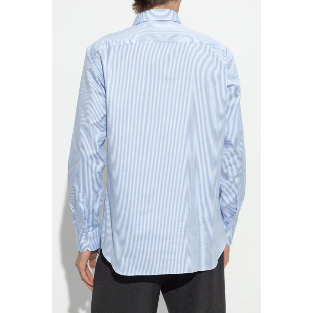 Brioni Katoenen overhemd Blue Heren