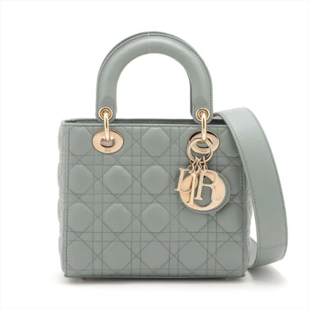 Dior Vintage Pre-owned Leather handbags Gray Dames