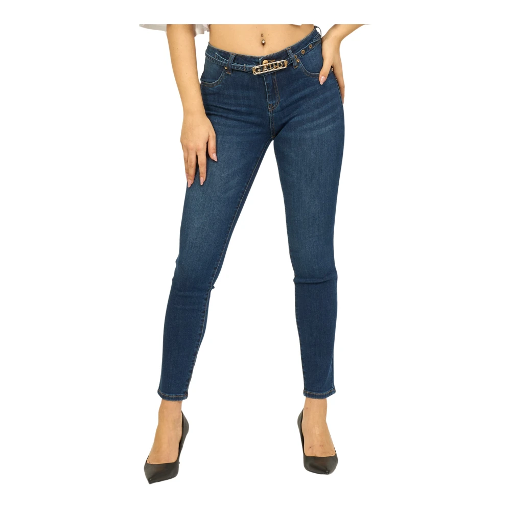 Gaudi Stretch Denim Cropped Jeans Blue Dames