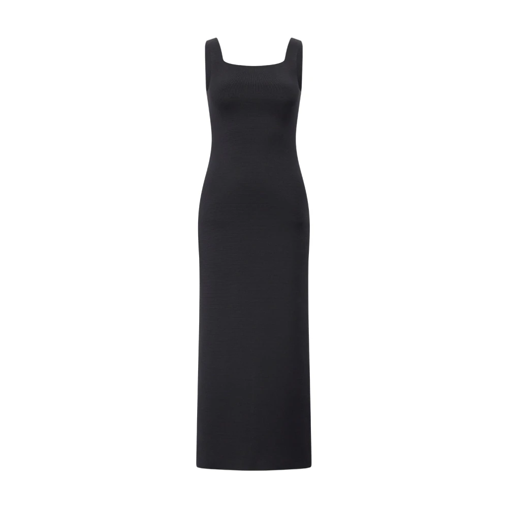 Khaite Women's Black Maxi Dresses, M, Elegant Viscose Midi Dress