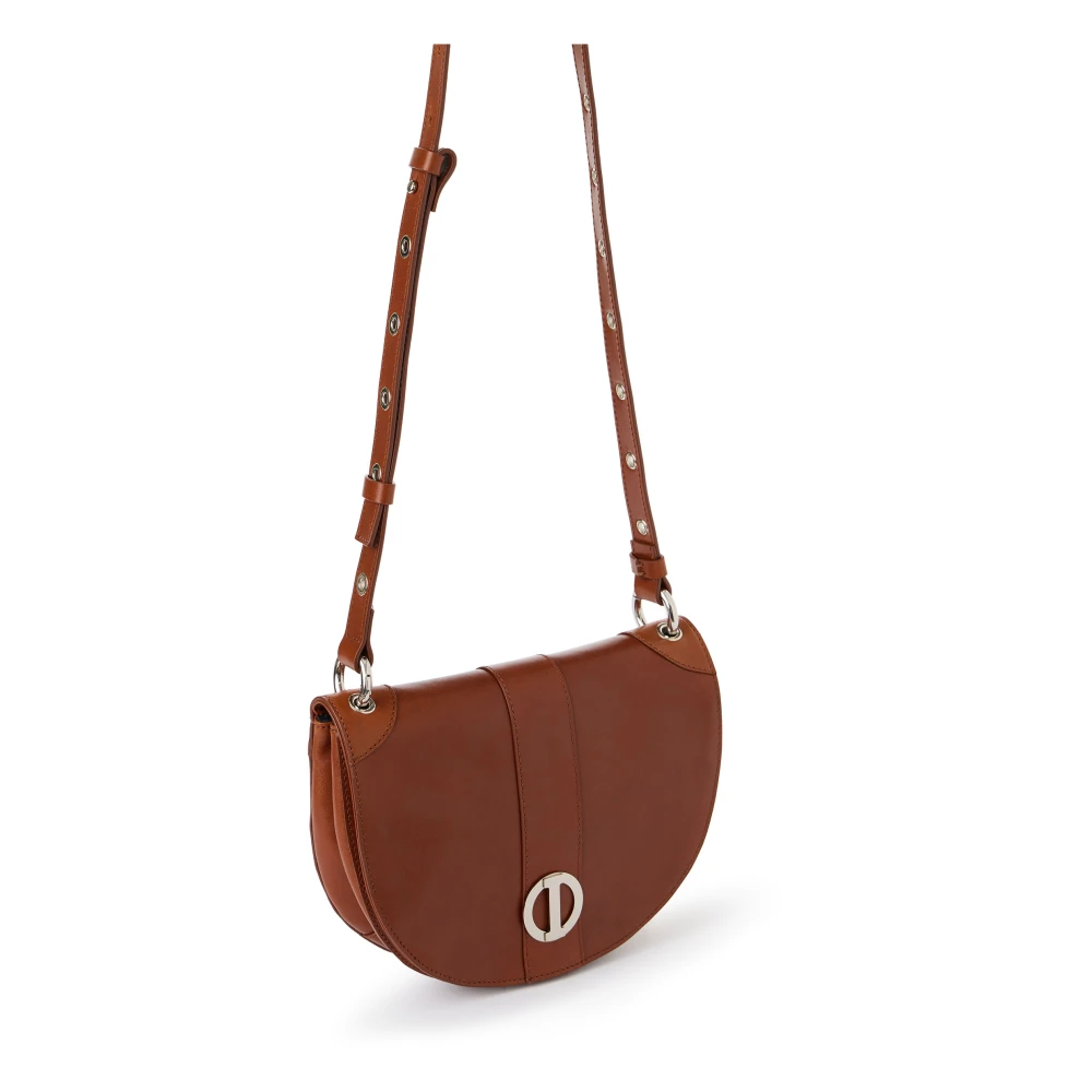 Iceberg Koeienhuid leren tas met bovenhandvat in coccio kleur Brown Dames