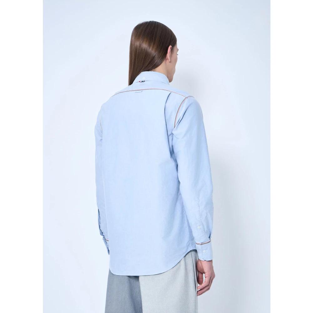 Thom Browne Klassieke Oxford Overhemd met Handtekeningdetails Blue Heren