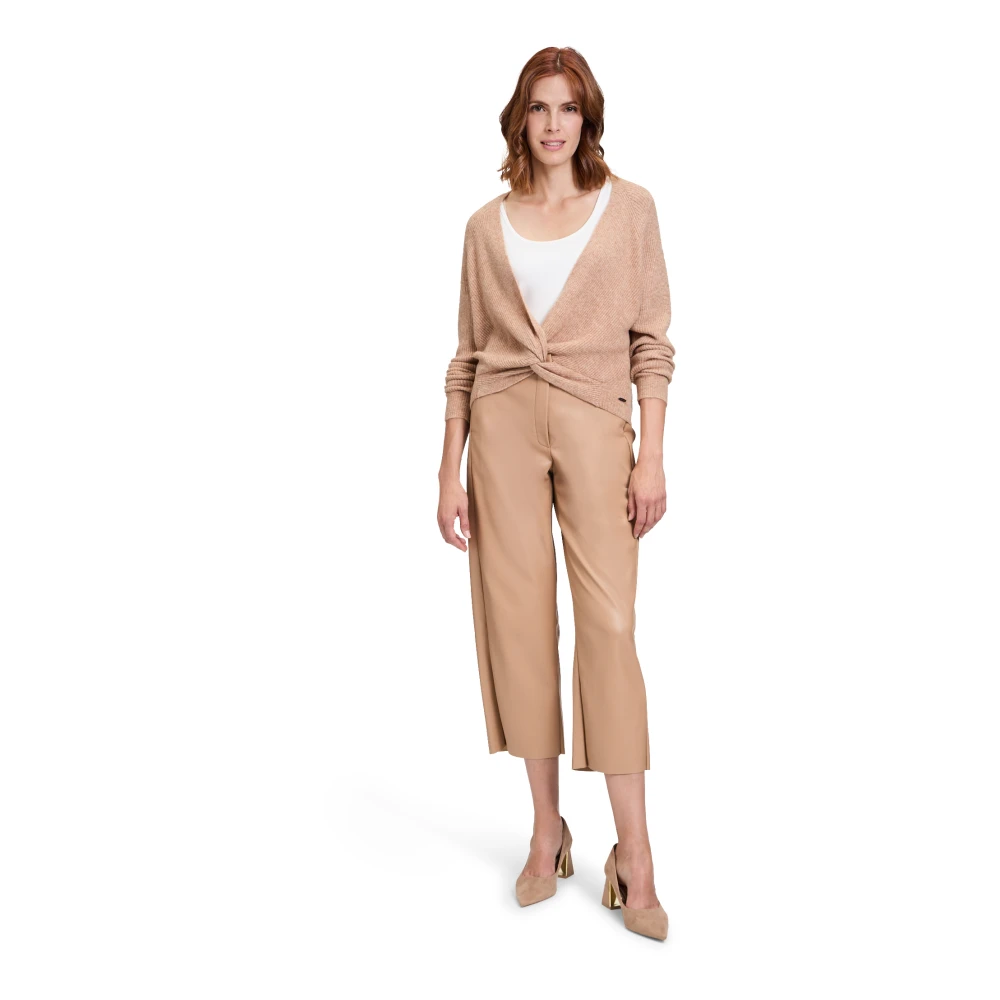 Betty & Co Gebreide trui met V-hals Beige Dames