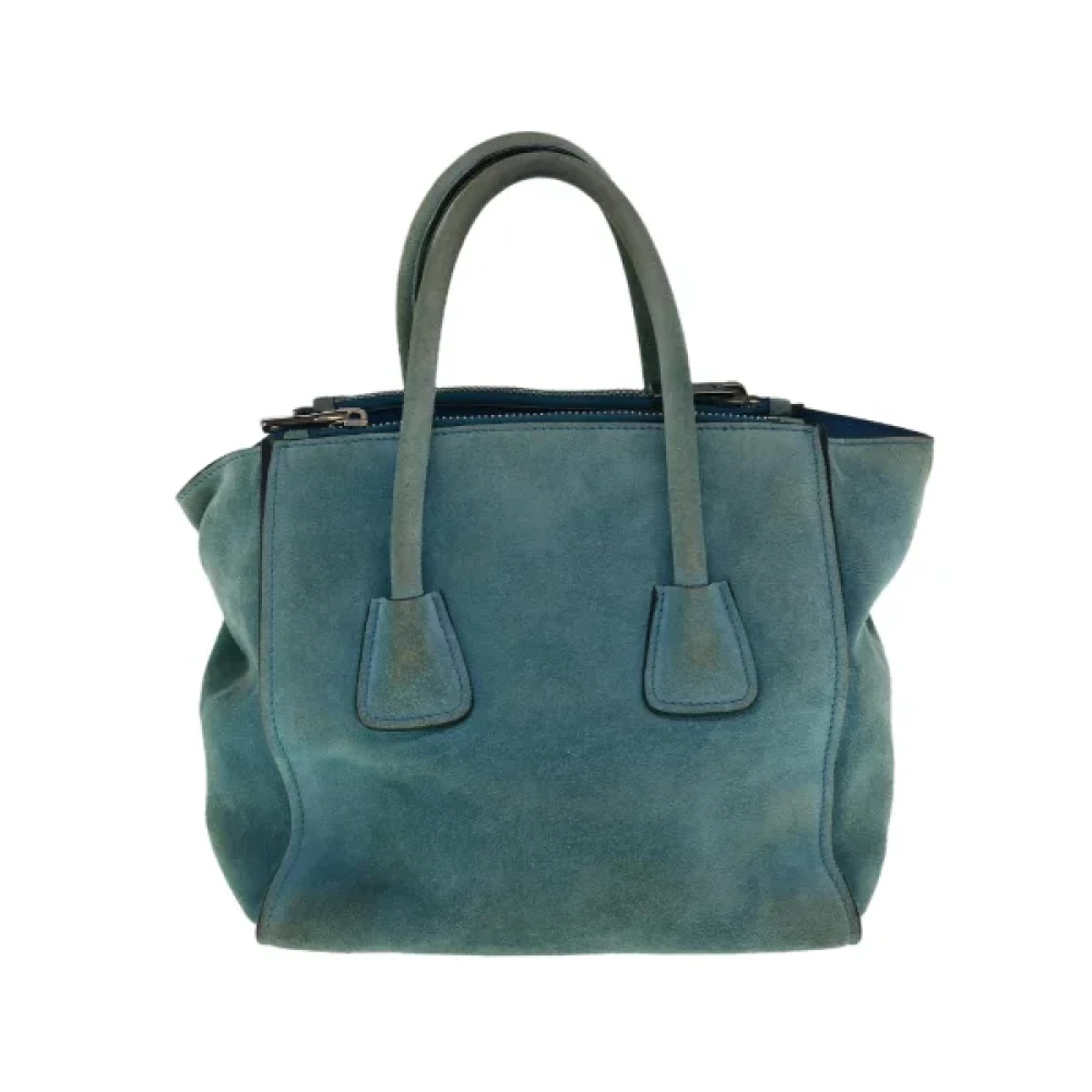 Prada Vintage Pre-owned Suede handbags Blue Dames