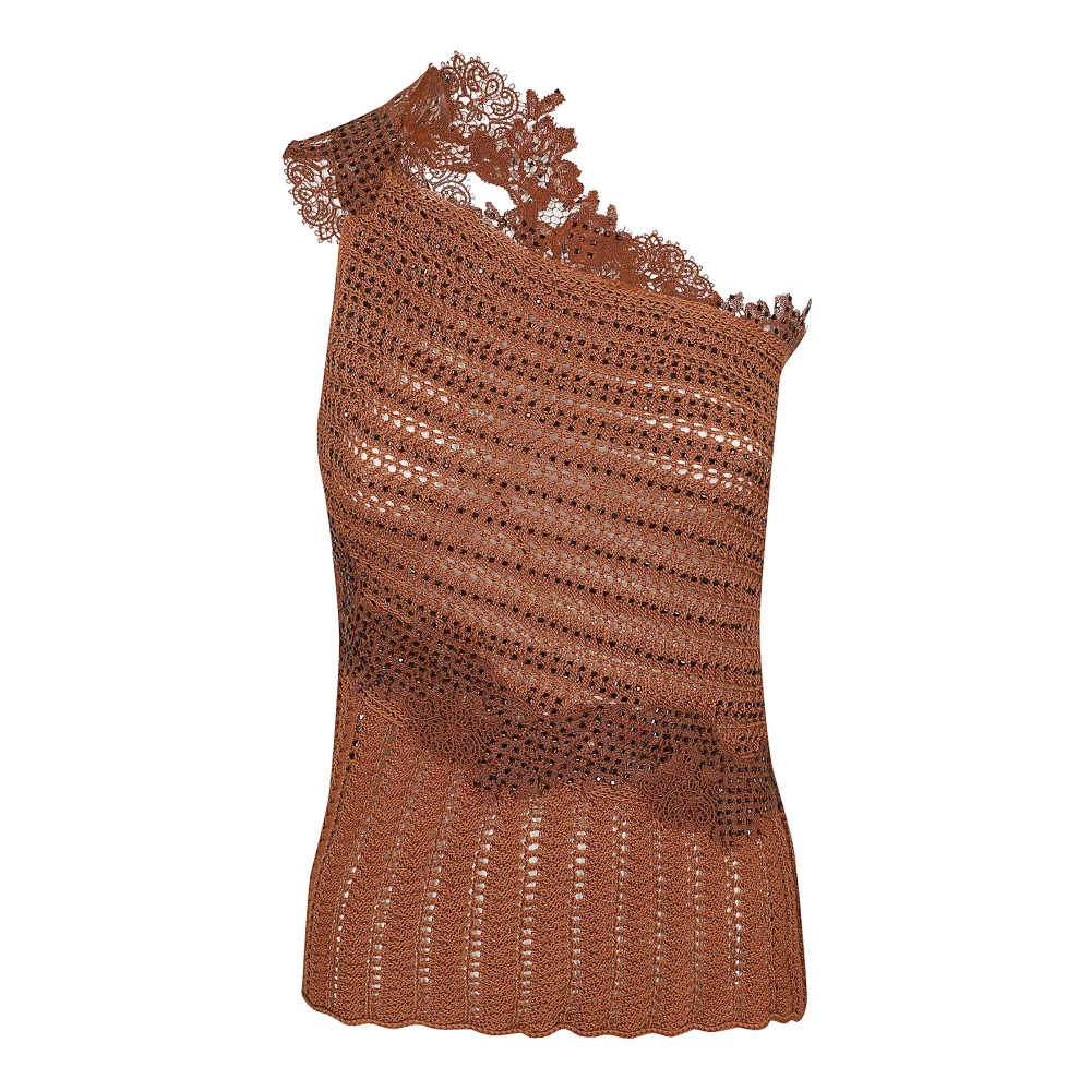 Ermanno Scervino Sleeveless Tops Brown Dames
