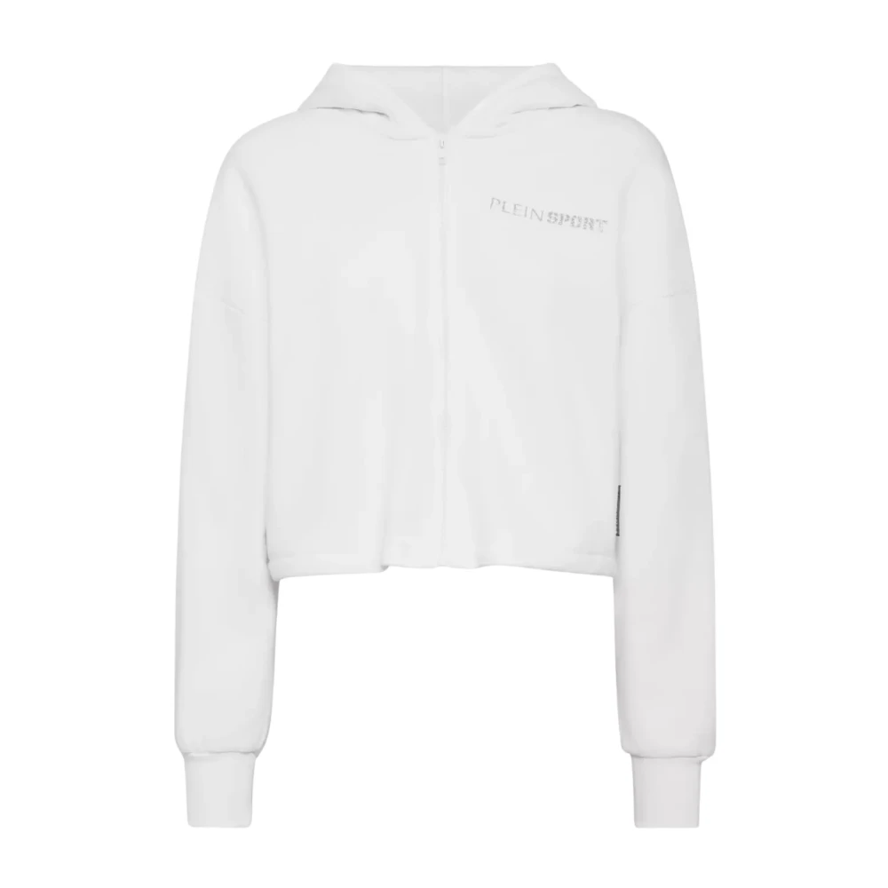 Plein Sport Witte hoodie met Scratch design White Dames