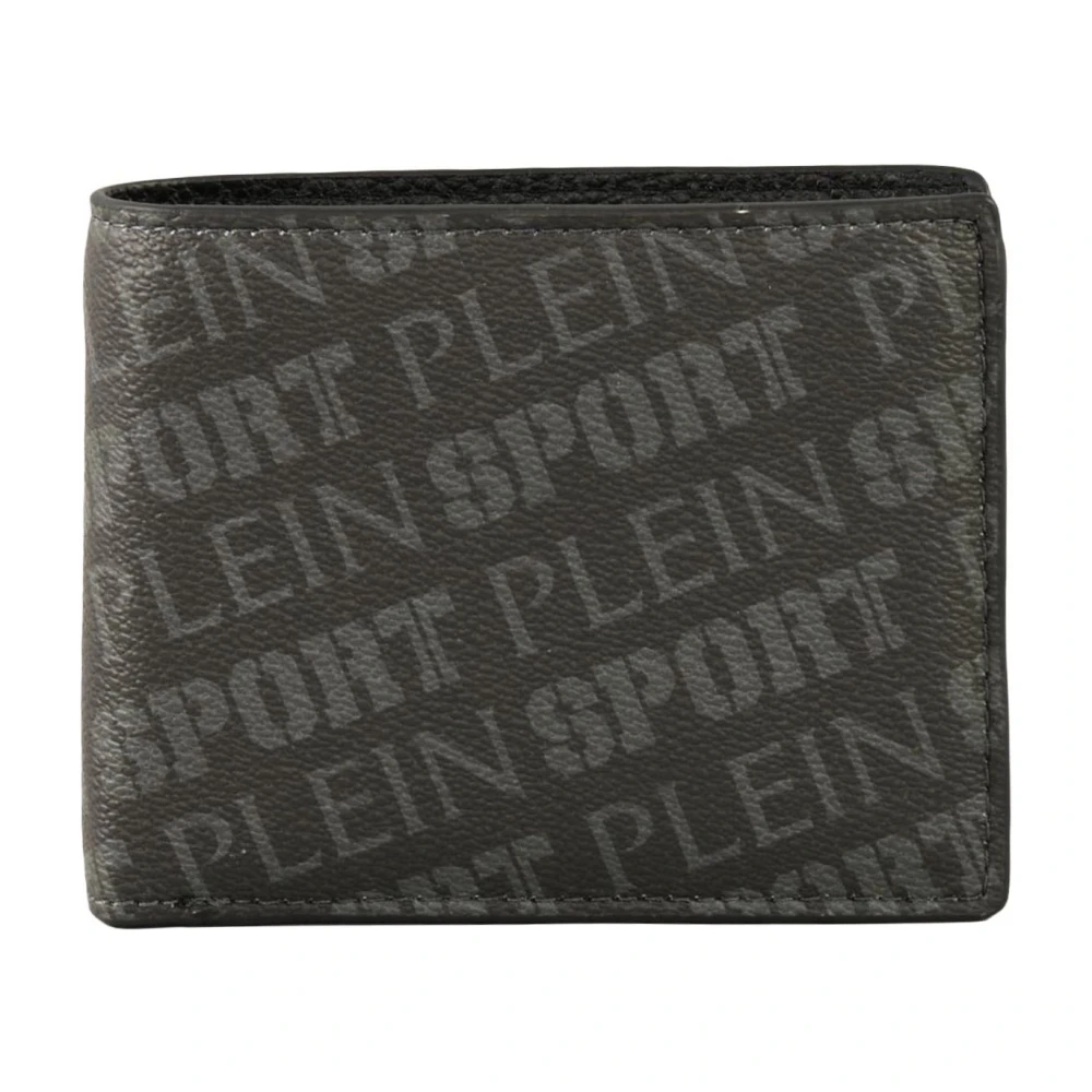 Plein Sport Stijlvolle Portemonnee van Polyurethaan Black Heren