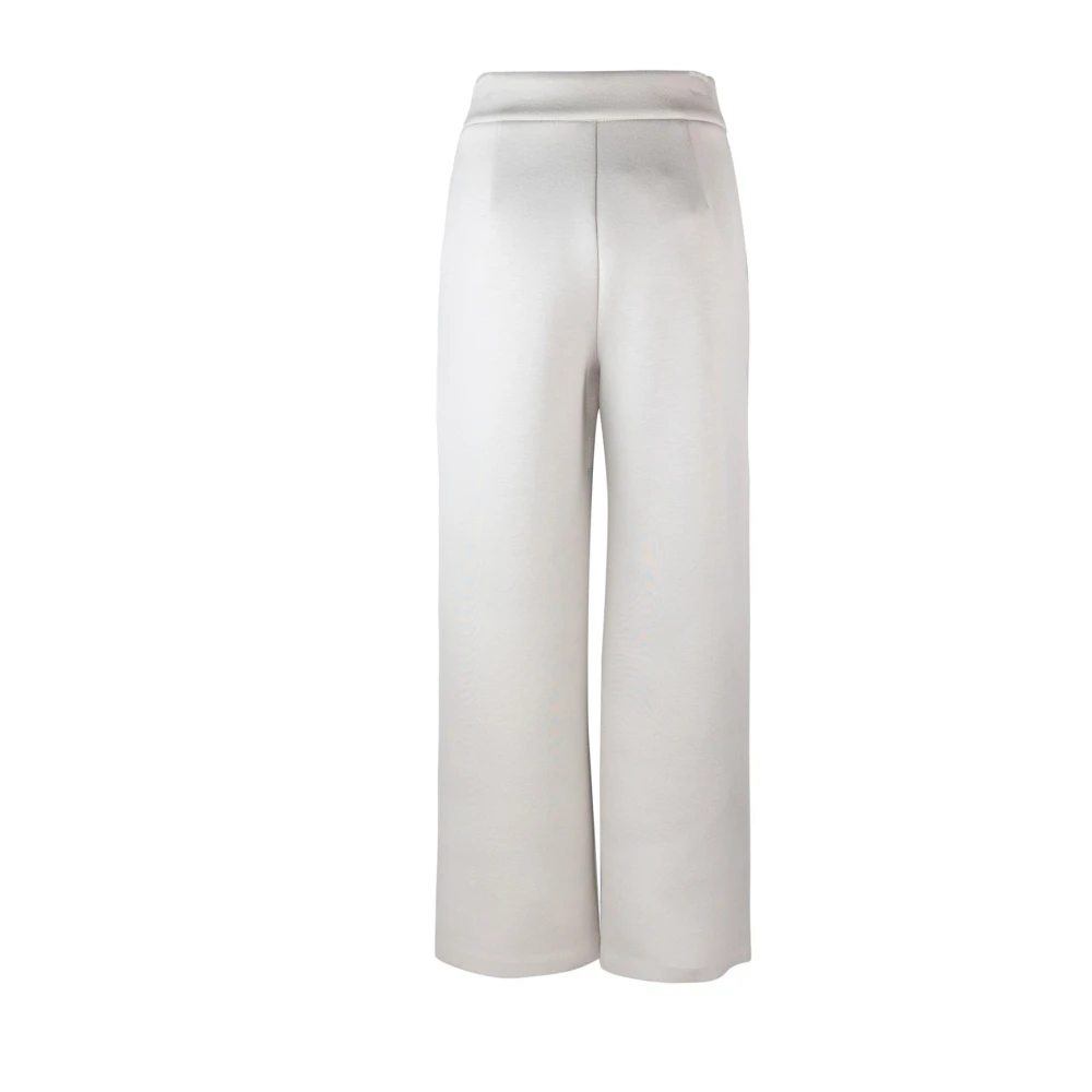 Max Mara Studio Basis Viscose Elastaan Broek White Dames