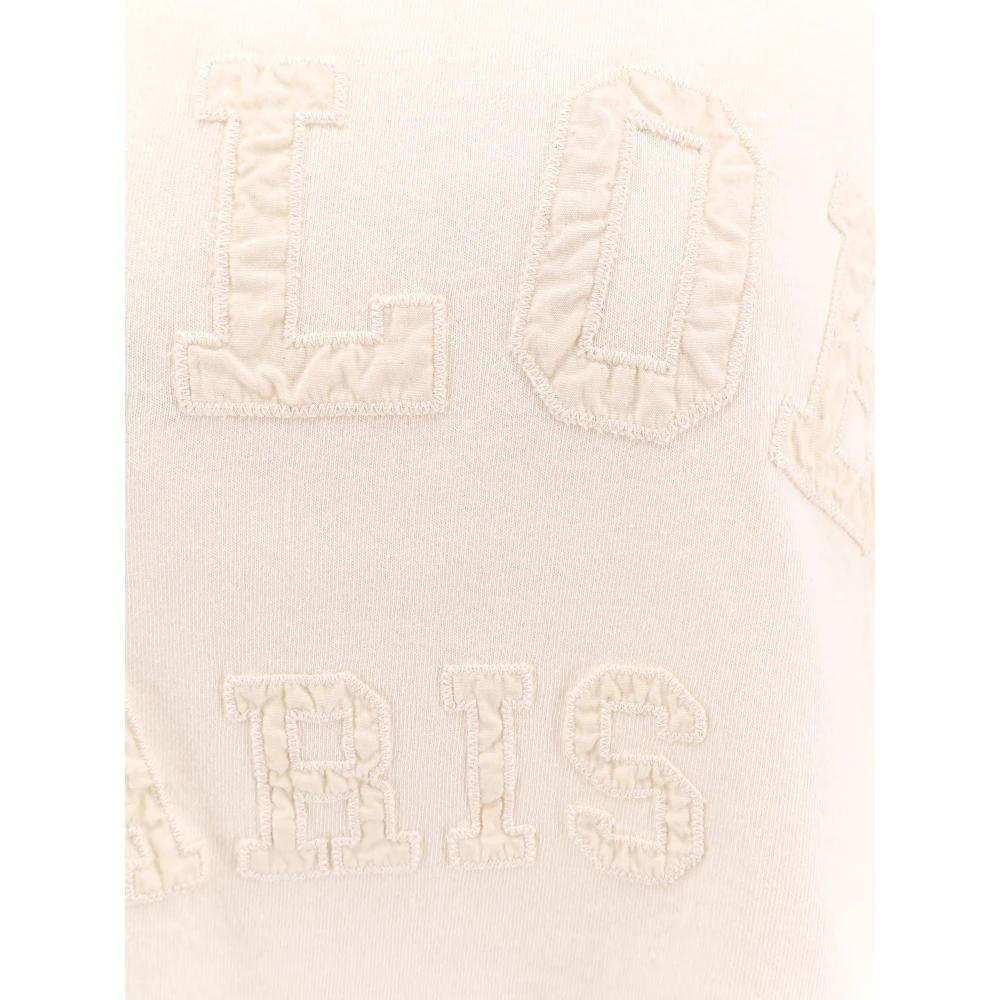 Chloé Organische Katoen Logo Patch T-Shirt Beige Dames