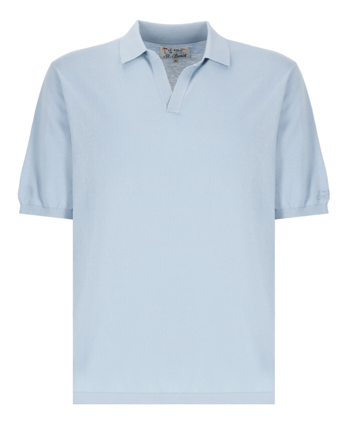 polo-en-coton-bleu-clair