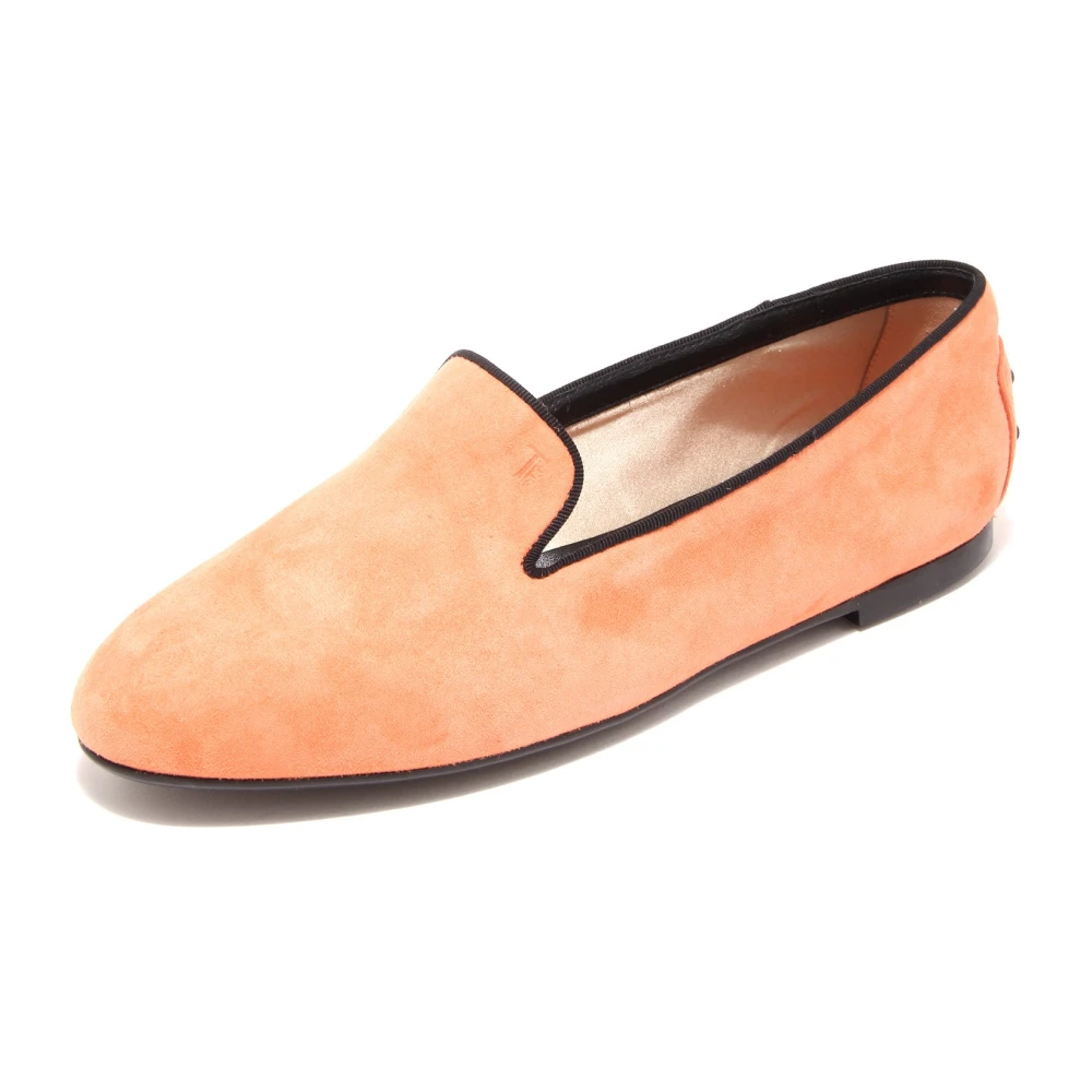 Tod's Women's Orange Vintage Loafer Shoes