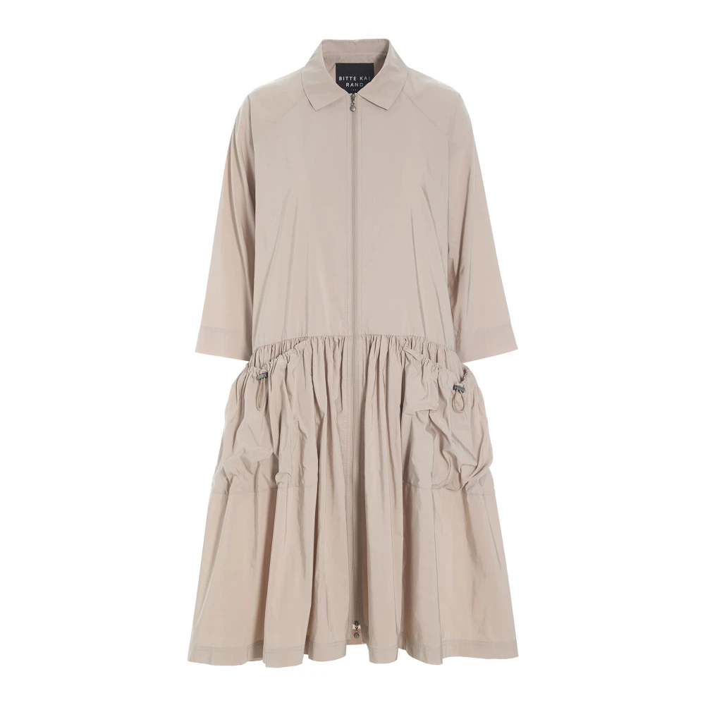 Bitte Kai Rand Oversized Poplin Jurk Dusty Quartz Beige Dames
