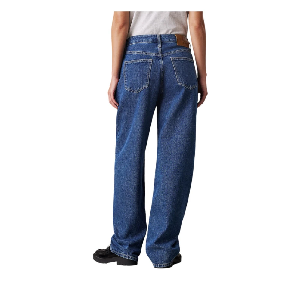 Calvin Klein Jeans Ruimvallende Denim Jeans Blue Dames