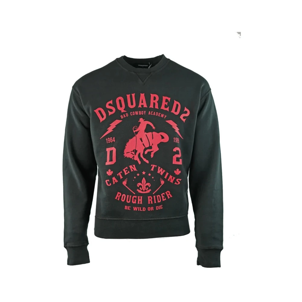 Dsquared2 Zwarte Logo Sweatshirt met Italiaanse Fabricage Black Heren