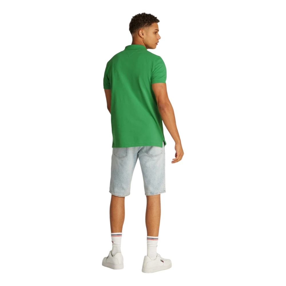 Tommy Jeans Korte Mouw Polo in Katoen Collectie Green Heren
