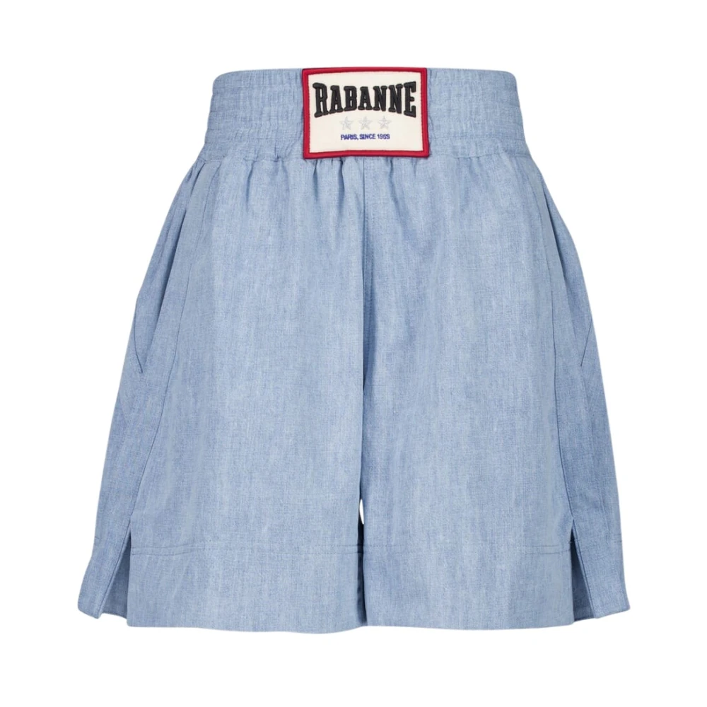 Rabanne Women's Blue Short Shorts, 2XS, Light Denim Bermuda Shorts