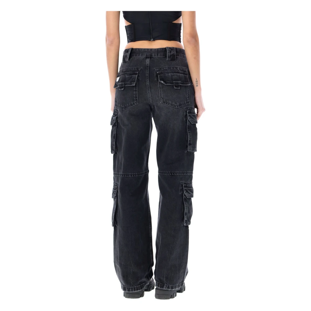 Misbhv Zwarte Cargo Jeans met Harnasbanden Black Dames