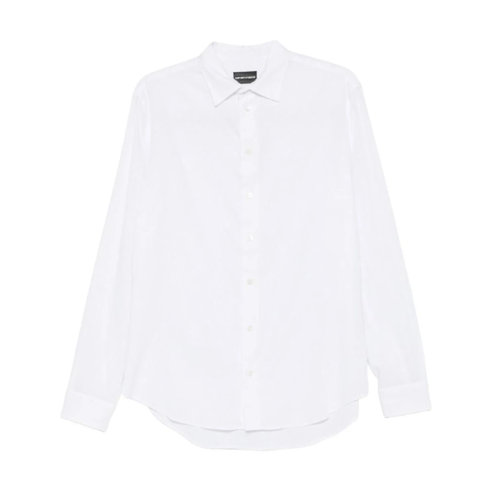 Emporio Armani Mannelijk Wit Overhemden Heren, L, Lange Mouwen Dress Shirt