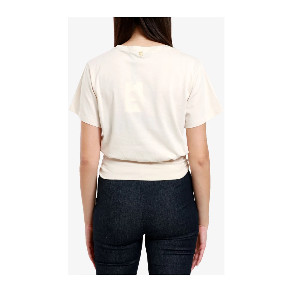 Simona Corsellini Katoen Crew Neck T-shirt Ginger Beige Dames