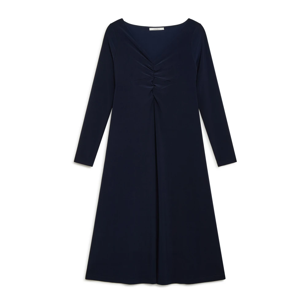Maliparmi Feminine Midi Jersey Jurk Blue Dames