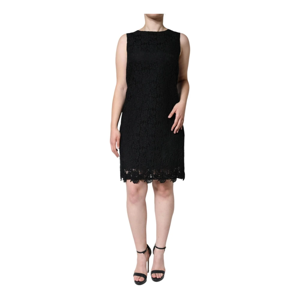 Dolce & Gabbana Women's Black Floral Lace Sheath Mini Dress