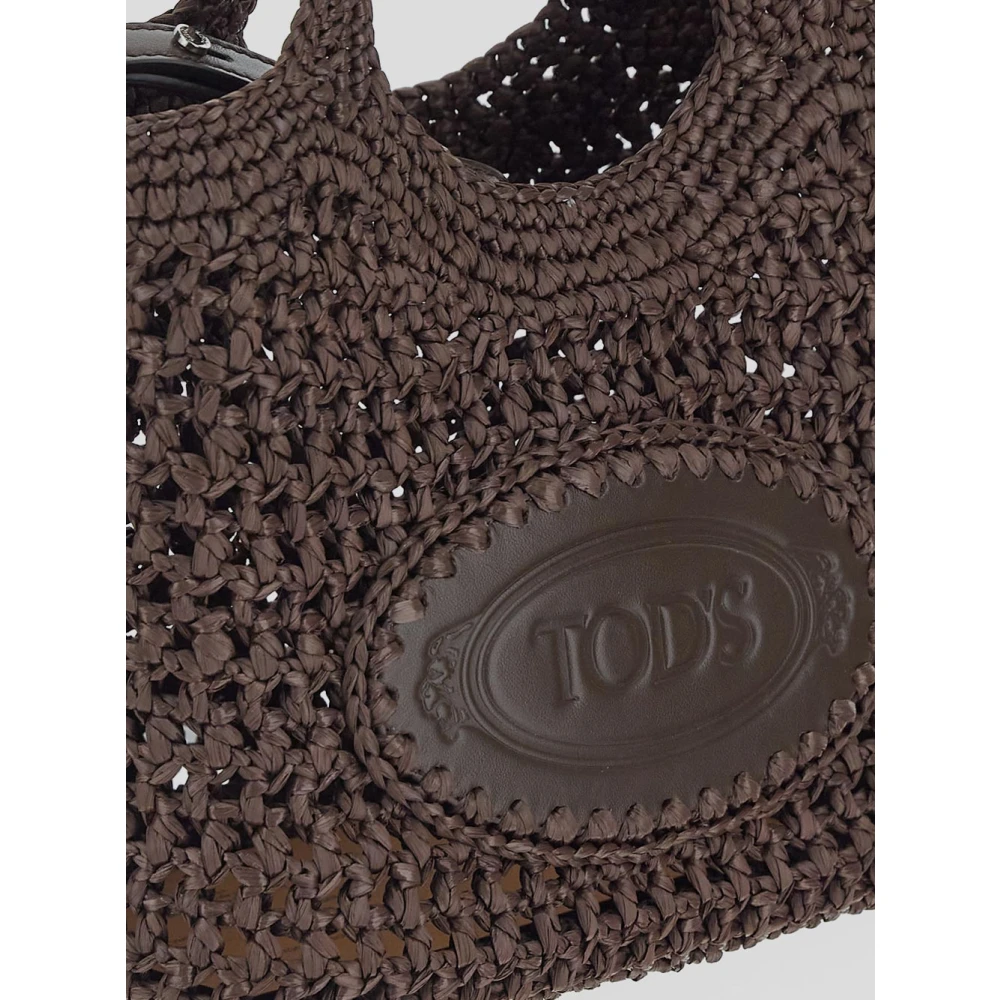 TOD'S Stijlvolle Rafia Tas Brown Dames