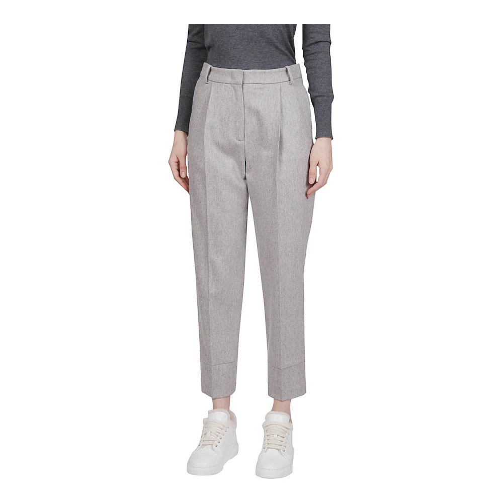 Eleventy Kasjmierwollen Broek met Achterzak Gray Dames