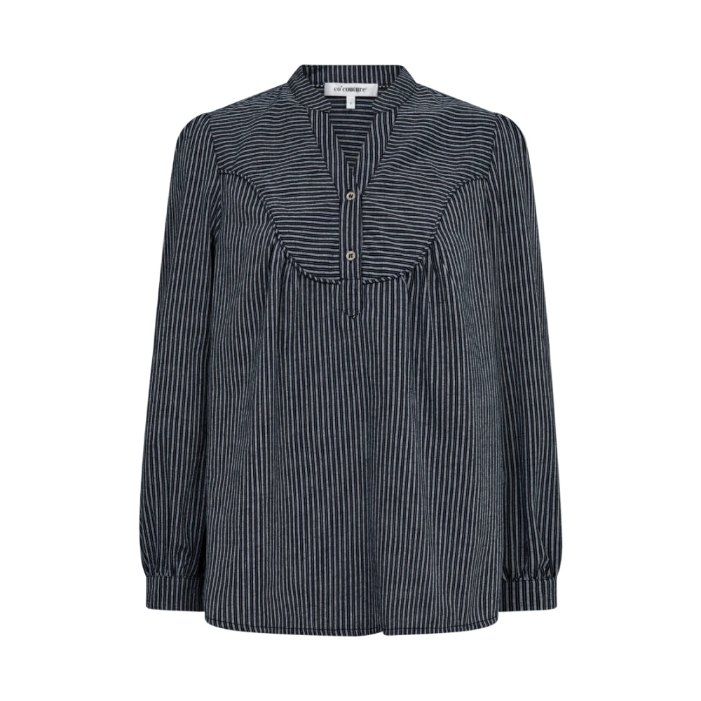Co'Couture Gestreepte V-hals Blouse Blue Dames