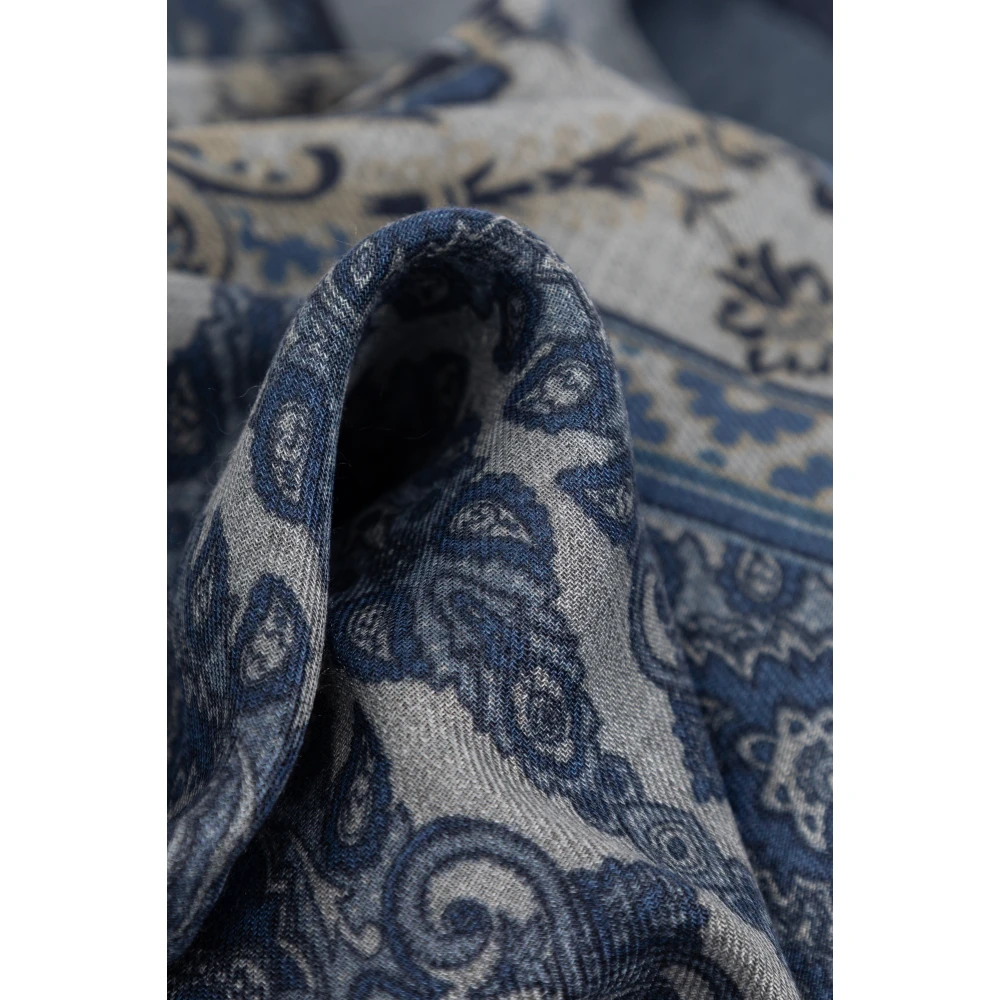 ETRO Sjaal met print Blue Heren