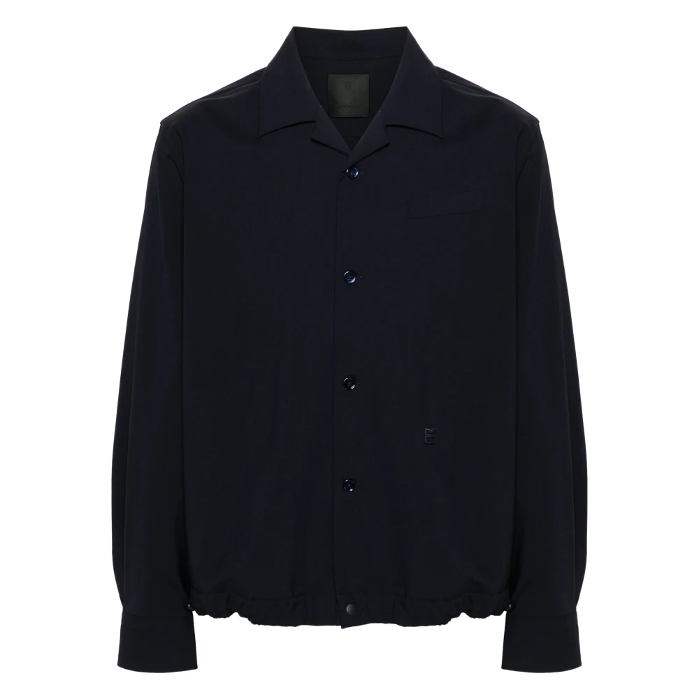 Givenchy Blauw wollen poplin overhemdjas Blue Heren