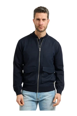 Cardigan med dragkedja och fickor