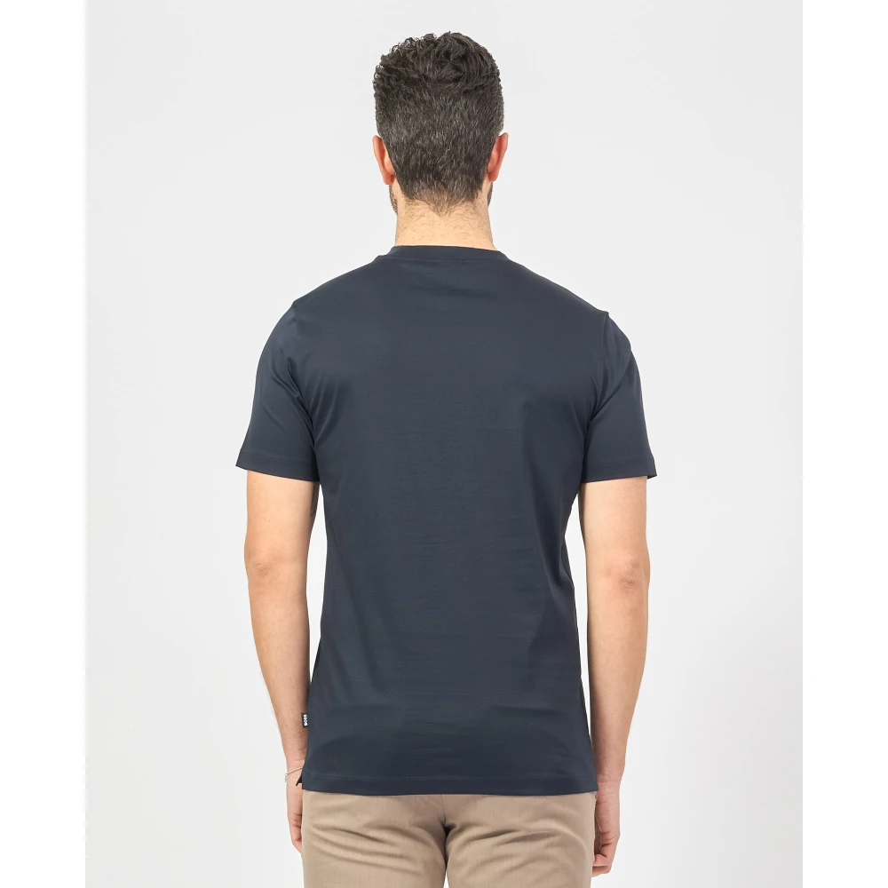 Hugo Boss Blauw Katoenen Ronde Hals T-shirt Blue Heren