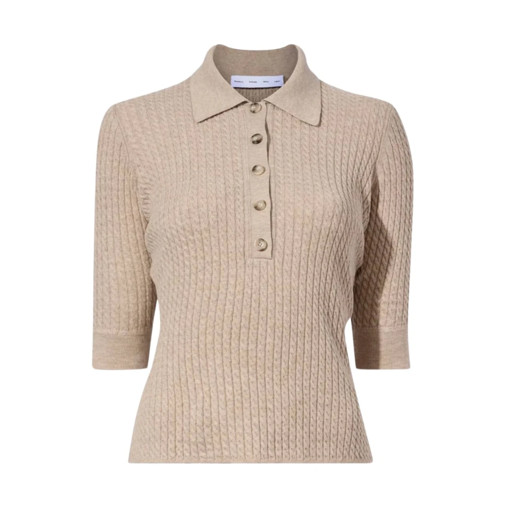 Proenza Schouler Micro Cable Gebreide Polo Beige Dames