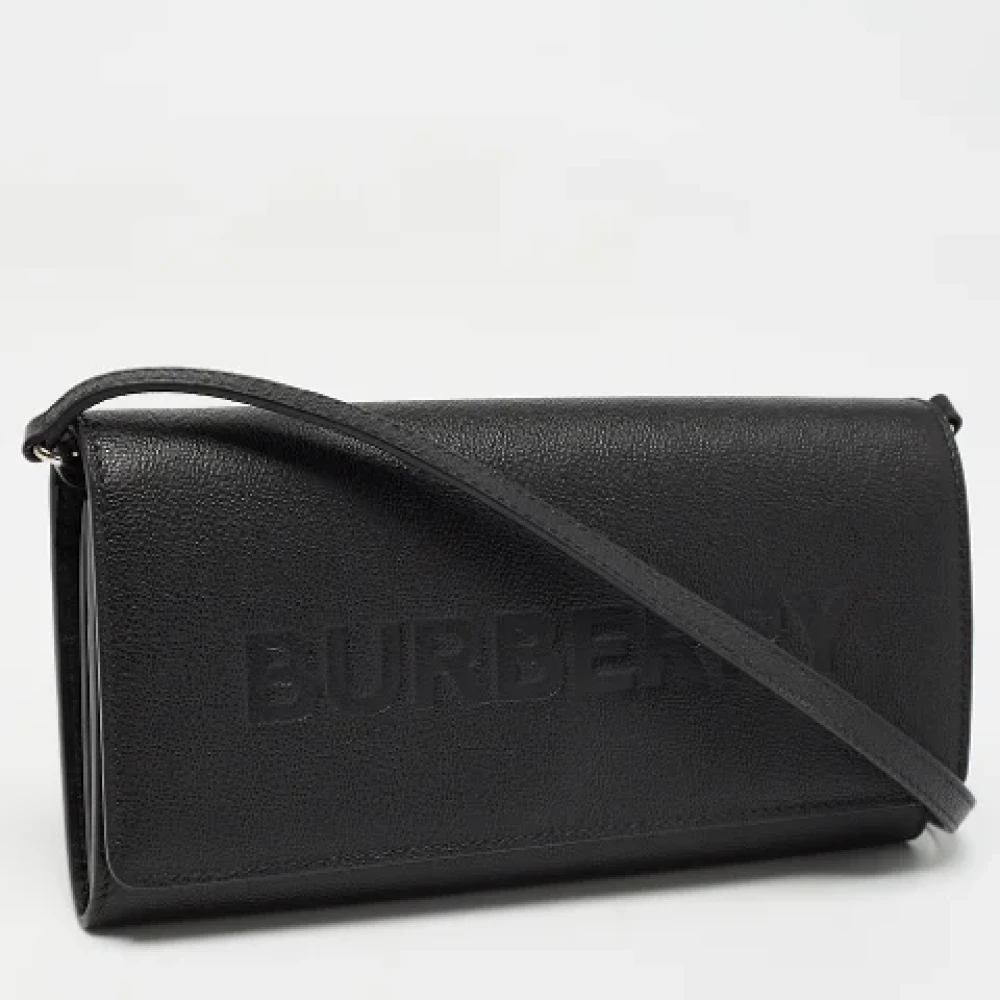 Burberry Vintage Pre-owned Leather crossbody-bags Black Dames