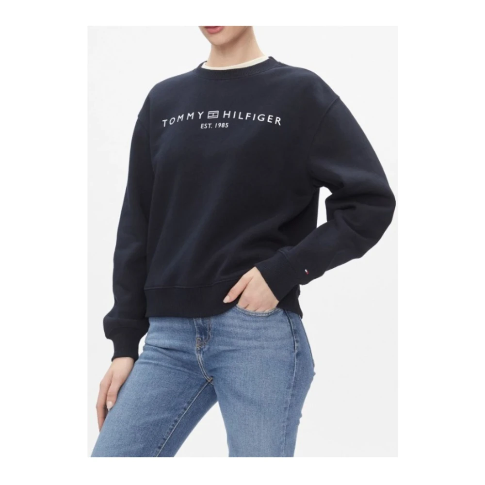 Tommy Hilfiger Dames Logo Sweater Blue Dames