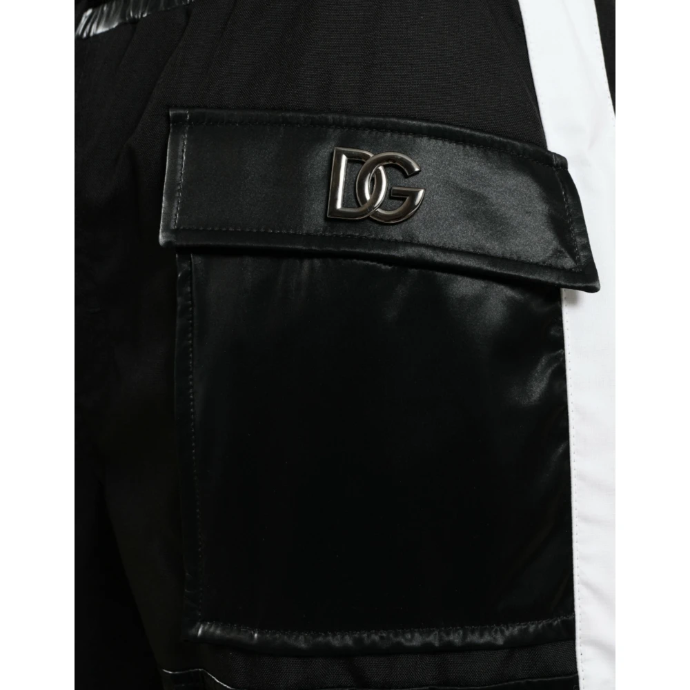 Dolce & Gabbana Zwarte Nylon Cargo Jogger Sweatpants Black Heren
