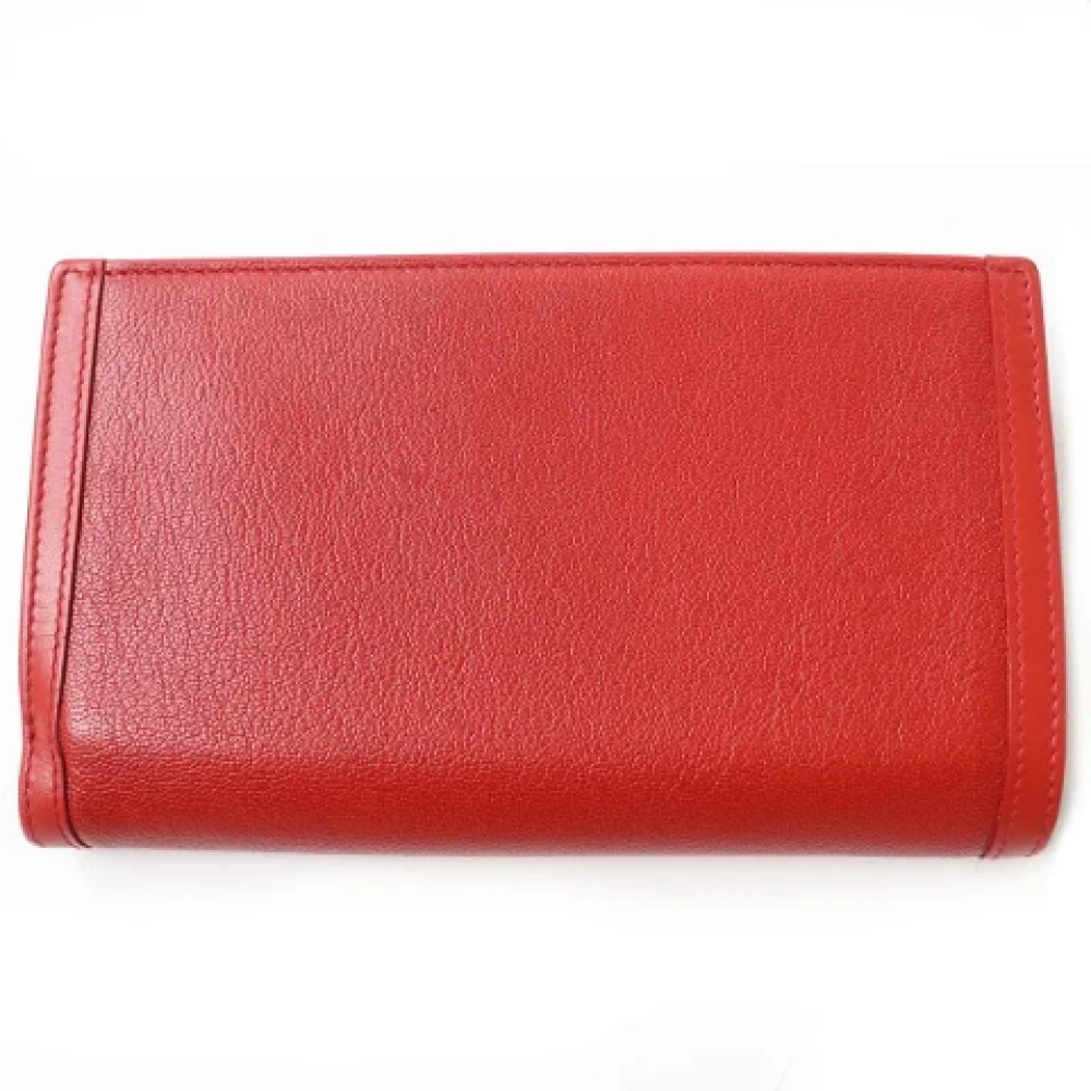 Bvlgari Vintage Pre-owned Leather wallets Red Dames