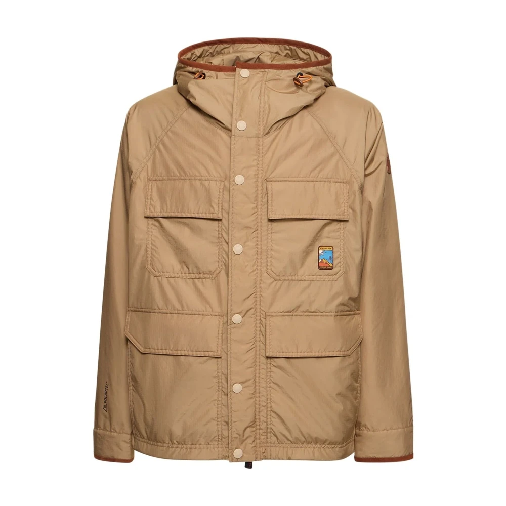 Moncler Dynamische Rutor-jas met Alcantara-details Beige Heren