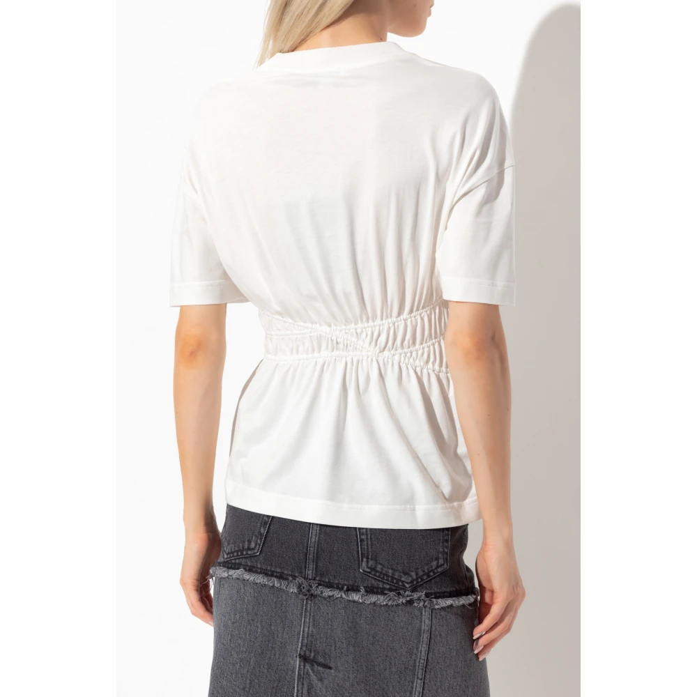 alexander mcqueen T-shirt met ruches White Dames