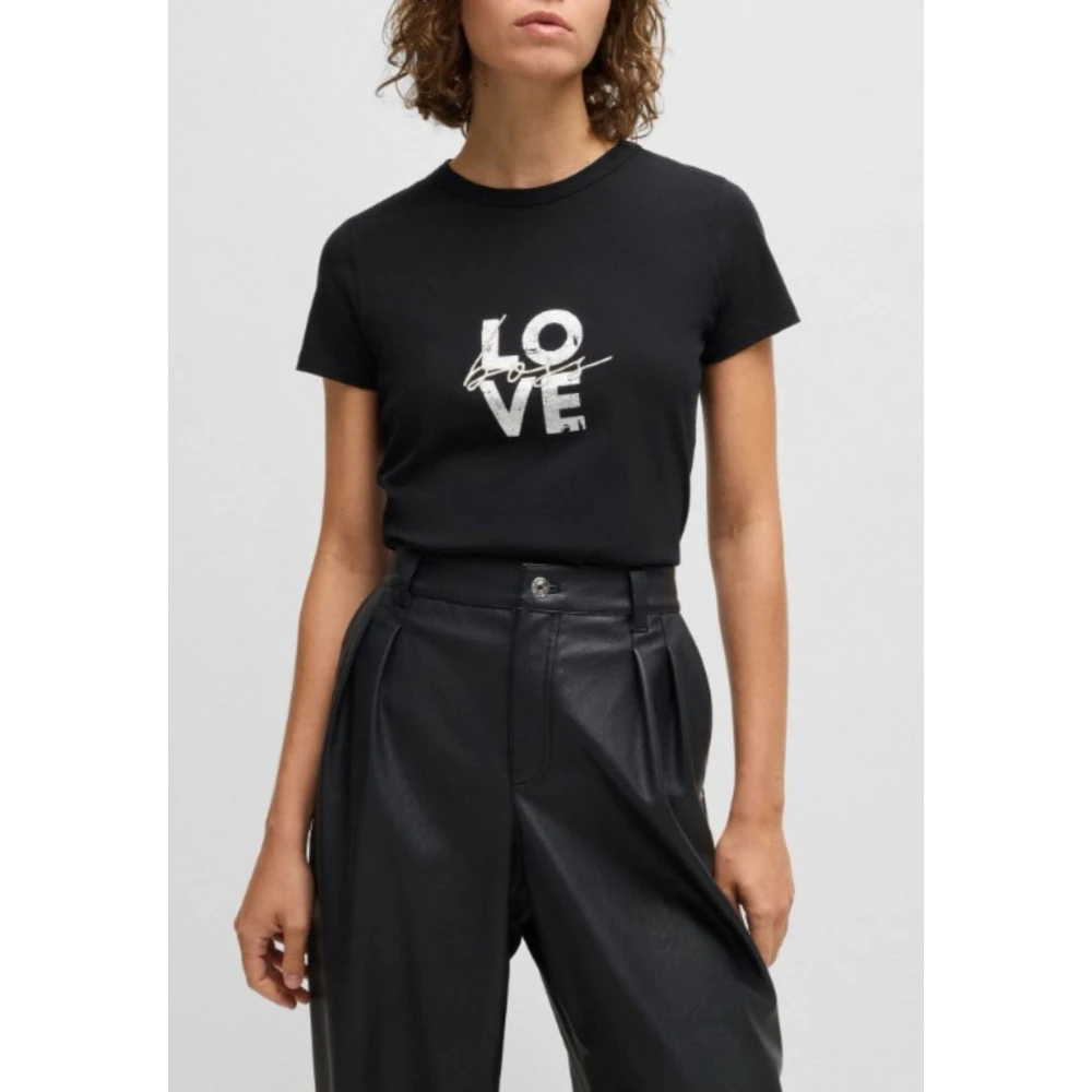 Hugo Boss Dames Logo Print T-Shirt Black Dames