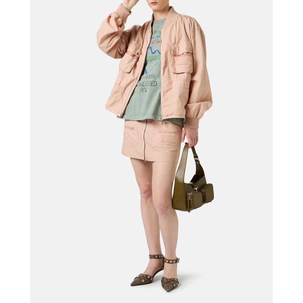 Iceberg Regular fit jack in blush katoenen parachute Pink Dames