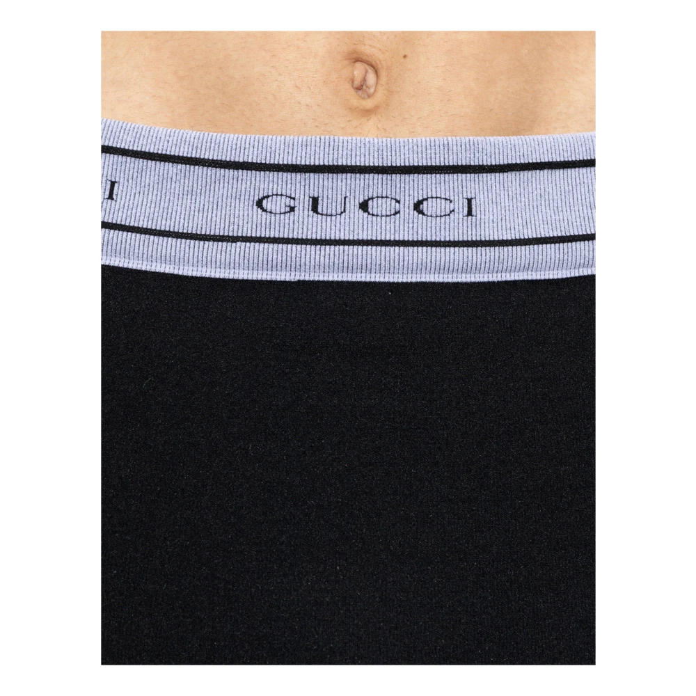 Gucci Logo Leggings met Korte Lengte Black Heren