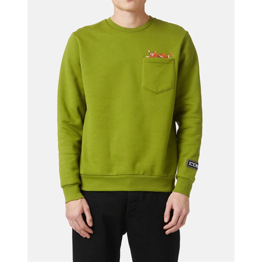 Iceberg Sweatshirt met Yogi-print Green Heren