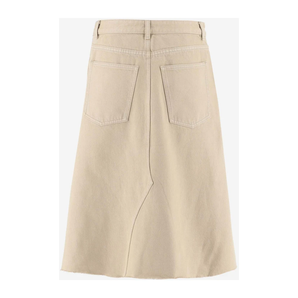 TORY BURCH Denim Rok met Klassiek Vijf-Pocket Patroon Beige Dames