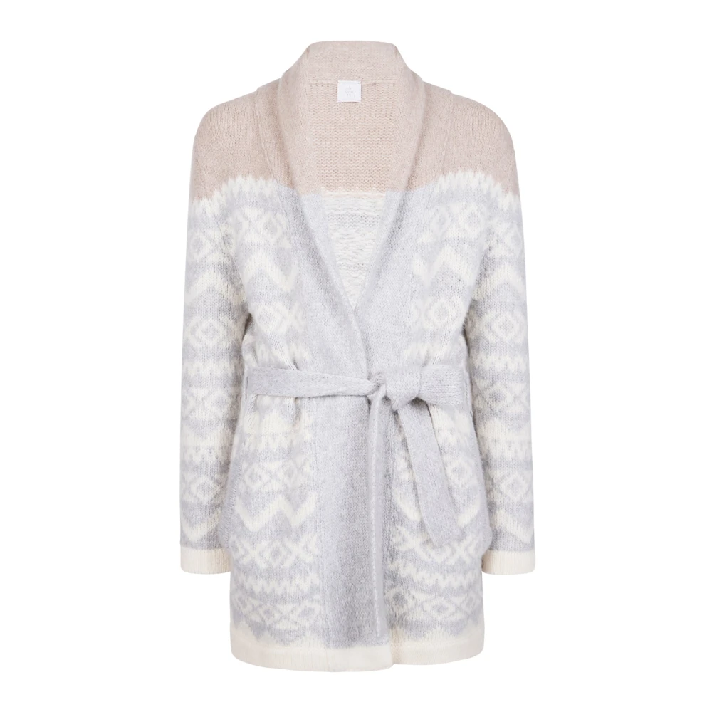 Eleventy Men's Multicolor Cashmere Knitwear, M, Cashmere Silk Jacquard Shawl Collar Cardigan