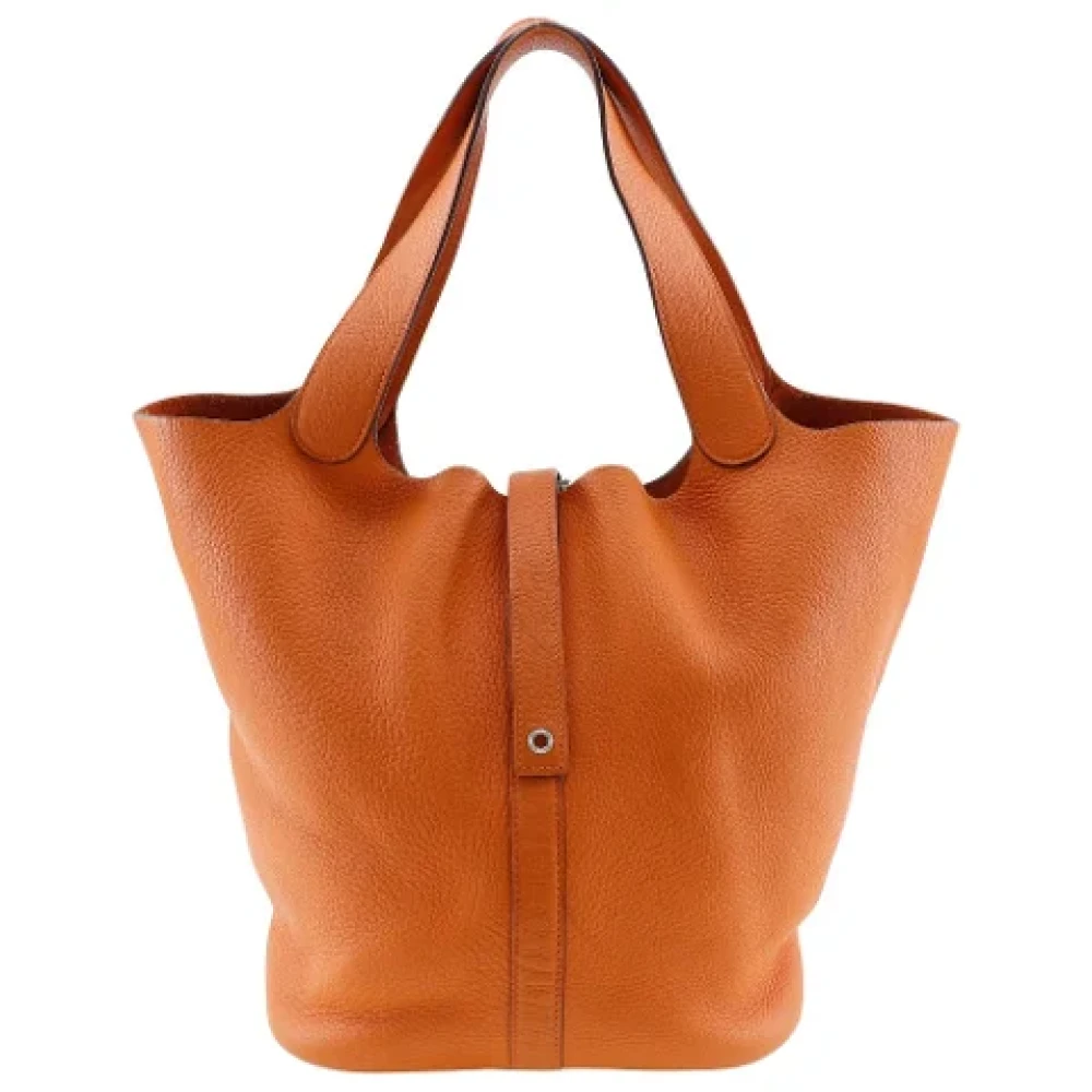Hermès Vintage Pre-owned Leather handbags Orange Dames
