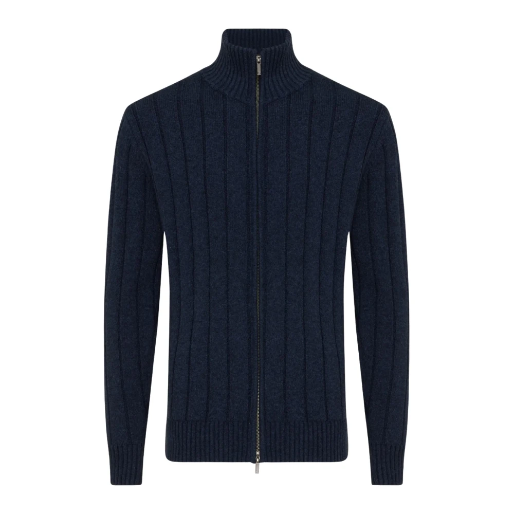 Gentiluomo Klassieke Cardigan Sweater Blue Heren
