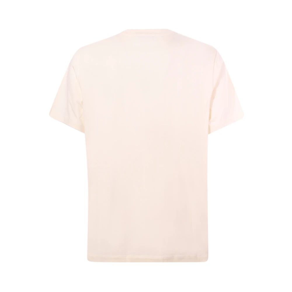 Msgm Wit Crew-neck T-shirt met Cursief Logo White Heren